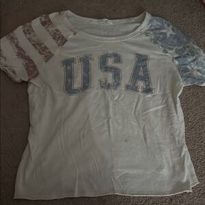 Altar'd State White and Blue Short Sleeve Tees USA 4TH OF JULY